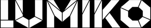 Logo LUMIKO completo - sfondo nero e scritta bianca